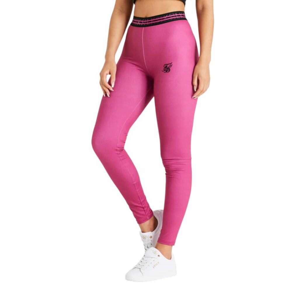 SikSilk Hot Pink Tape Leggings Size 8 NWT